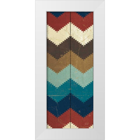 Native Tapestry Panel I White Modern Wood Framed Art Print by Mullan, Michael