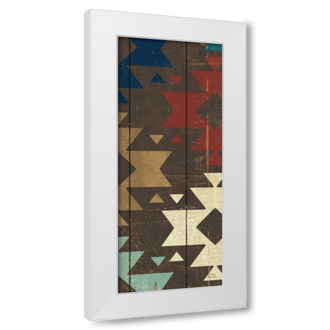 Native Tapestry White Modern Wood Framed Art Print by Mullan, Michael
