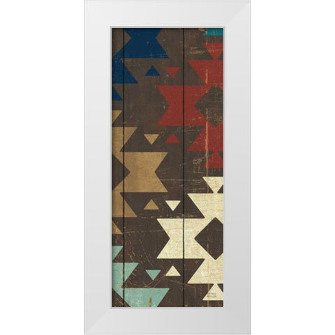 Native Tapestry White Modern Wood Framed Art Print by Mullan, Michael