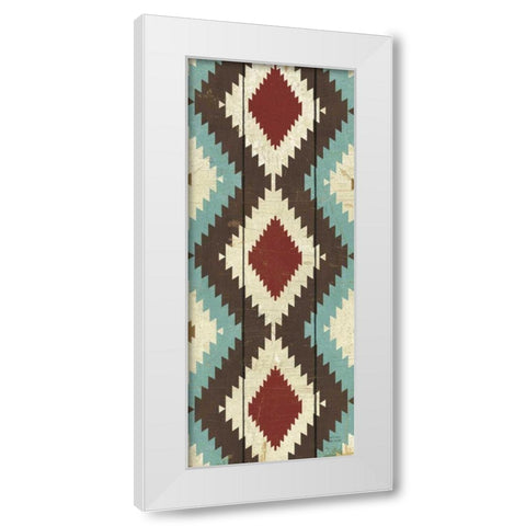 Native Tapestry Panel III White Modern Wood Framed Art Print by Mullan, Michael