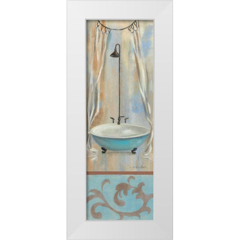French Bathroom in Blue I White Modern Wood Framed Art Print by Vassileva, Silvia