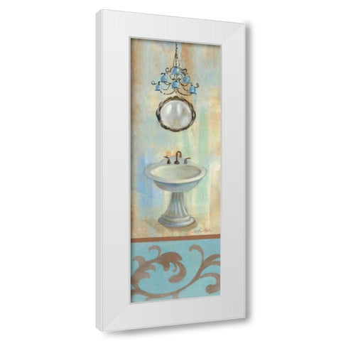French Bathroom in Blue II White Modern Wood Framed Art Print by Vassileva, Silvia
