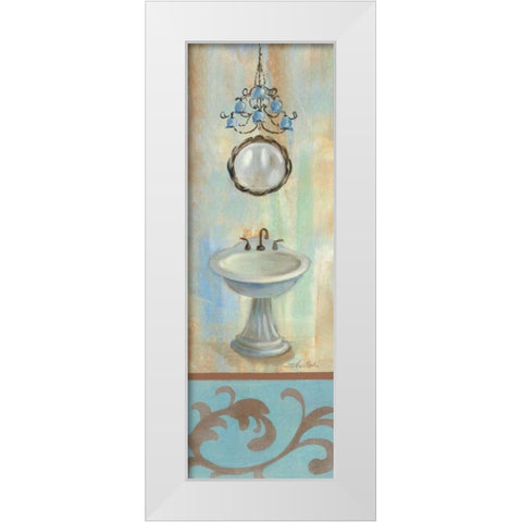 French Bathroom in Blue II White Modern Wood Framed Art Print by Vassileva, Silvia