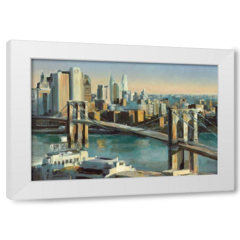 Into Manhattan 36c24 White Modern Wood Framed Art Print by Hageman, Marilyn