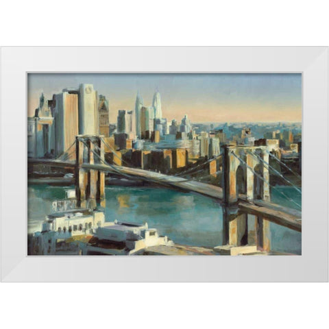Into Manhattan 36c24 White Modern Wood Framed Art Print by Hageman, Marilyn