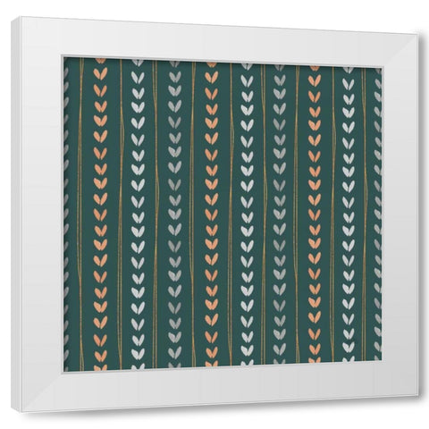 Spring Blooms Pattern IIB White Modern Wood Framed Art Print by Marshall, Laura