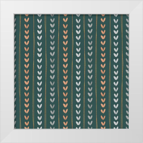 Spring Blooms Pattern IIB White Modern Wood Framed Art Print by Marshall, Laura