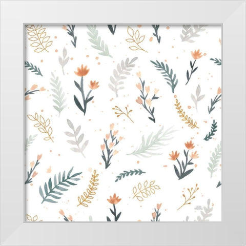 Spring Blooms Pattern VII White Modern Wood Framed Art Print by Marshall, Laura