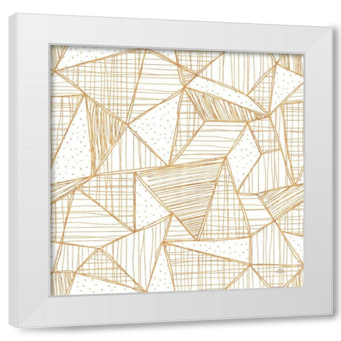 Spring Blooms Pattern XA White Modern Wood Framed Art Print by Marshall, Laura