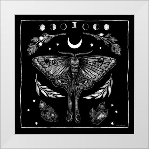 All Hallows Eve III Sq no Words White Modern Wood Framed Art Print by Miller, Sara Zieve