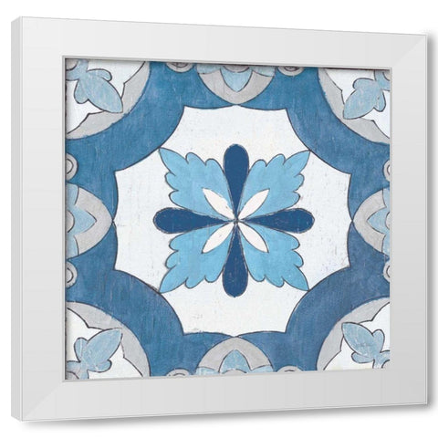 Gypsy Wall Tile 8 Blue Gray White Modern Wood Framed Art Print by Vassileva, Silvia