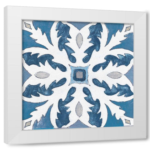 Gypsy Wall Tile 10 Blue Gray White Modern Wood Framed Art Print by Vassileva, Silvia