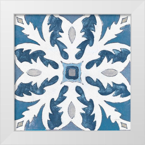 Gypsy Wall Tile 10 Blue Gray White Modern Wood Framed Art Print by Vassileva, Silvia