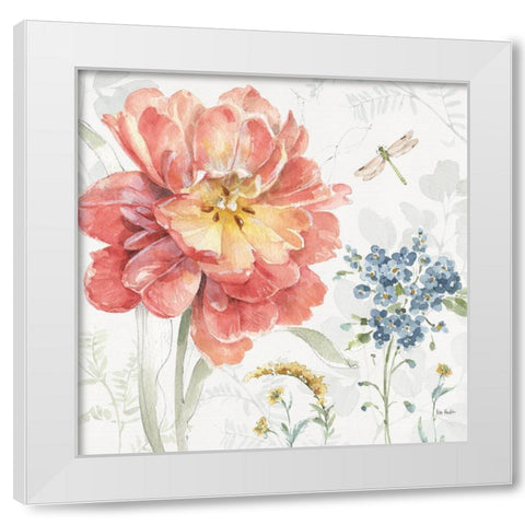 Spring Meadow III White Modern Wood Framed Art Print by Audit, Lisa