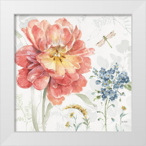 Spring Meadow III White Modern Wood Framed Art Print by Audit, Lisa