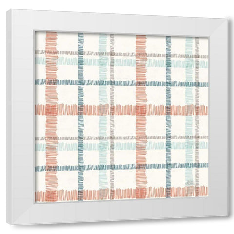 Seaside Village Pattern VA White Modern Wood Framed Art Print by Marshall, Laura