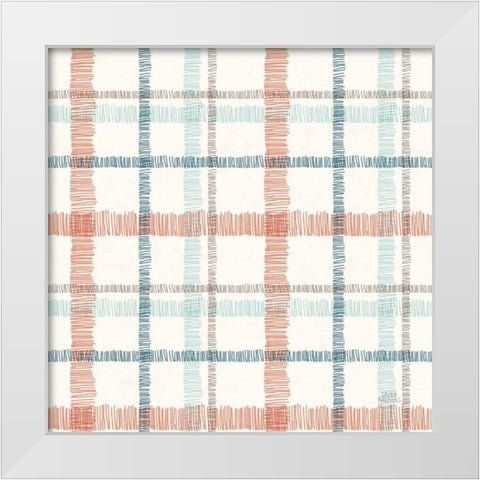 Seaside Village Pattern VA White Modern Wood Framed Art Print by Marshall, Laura