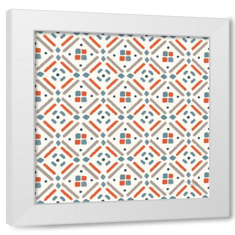 Seaside Village Pattern VIIA White Modern Wood Framed Art Print by Marshall, Laura