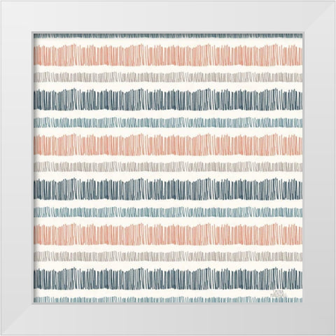 Seaside Village Pattern VIIIA White Modern Wood Framed Art Print by Marshall, Laura