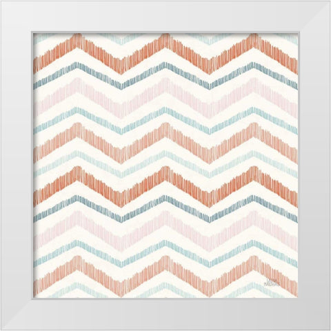 Seaside Village Pattern XIIIA White Modern Wood Framed Art Print by Marshall, Laura