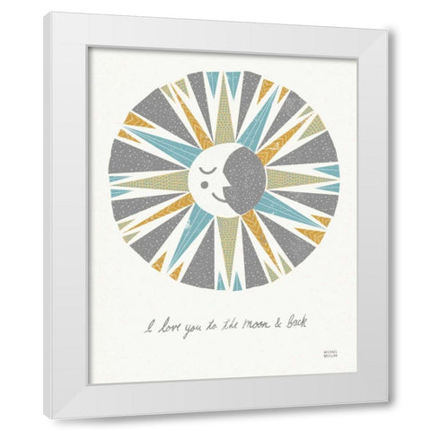 Moonshine Gray White Modern Wood Framed Art Print by Mullan, Michael