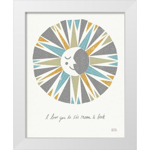 Moonshine Gray White Modern Wood Framed Art Print by Mullan, Michael