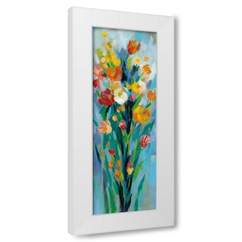 Tall Bright Flowers II White Modern Wood Framed Art Print by Vassileva, Silvia