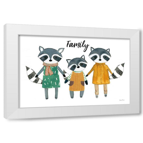 Neighborhood Pals X Family White Modern Wood Framed Art Print by Zaman, Farida
