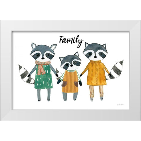 Neighborhood Pals X Family White Modern Wood Framed Art Print by Zaman, Farida