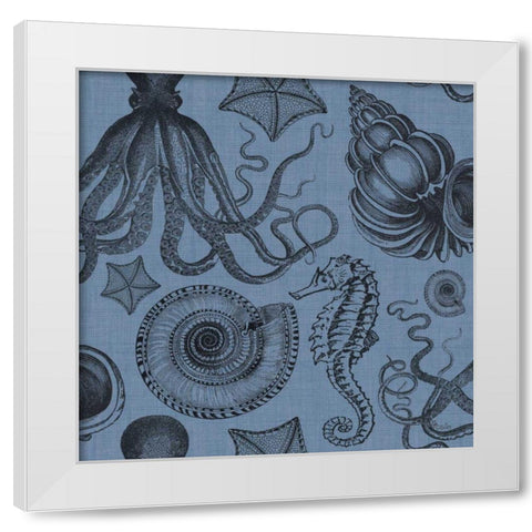Coastal Farmhouse Pattern IC White Modern Wood Framed Art Print by Pela Studio