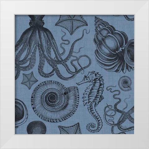 Coastal Farmhouse Pattern IC White Modern Wood Framed Art Print by Pela Studio