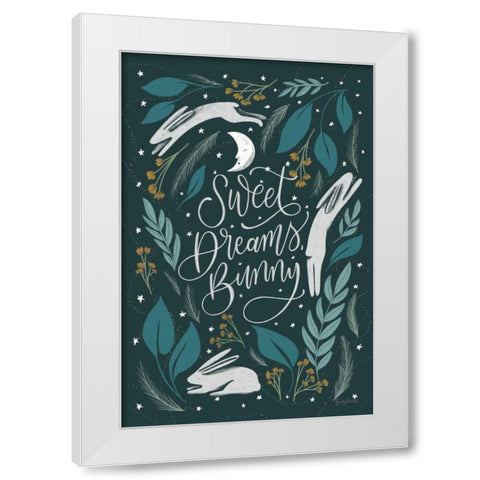 Sweet Dreams Bunny II White Modern Wood Framed Art Print by Thorns, Becky