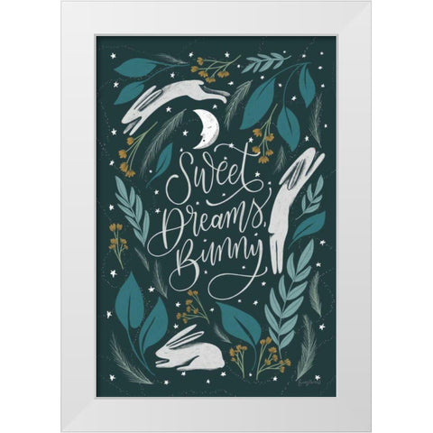 Sweet Dreams Bunny II White Modern Wood Framed Art Print by Thorns, Becky
