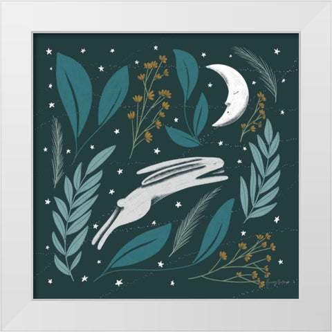 Sweet Dreams Bunny V White Modern Wood Framed Art Print by Thorns, Becky