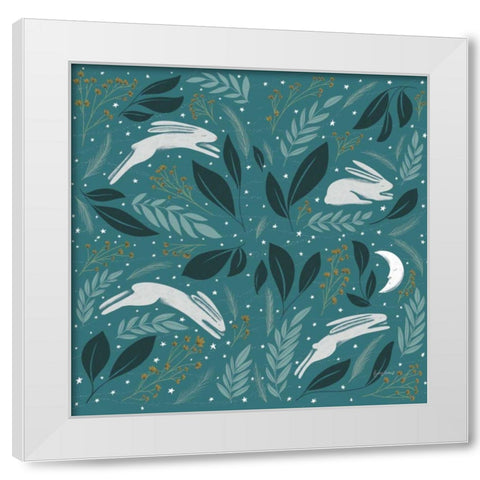 Sweet Dreams Bunny Pattern IB White Modern Wood Framed Art Print by Thorns, Becky