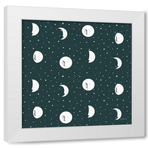 Sweet Dreams Bunny Pattern IVA White Modern Wood Framed Art Print by Thorns, Becky