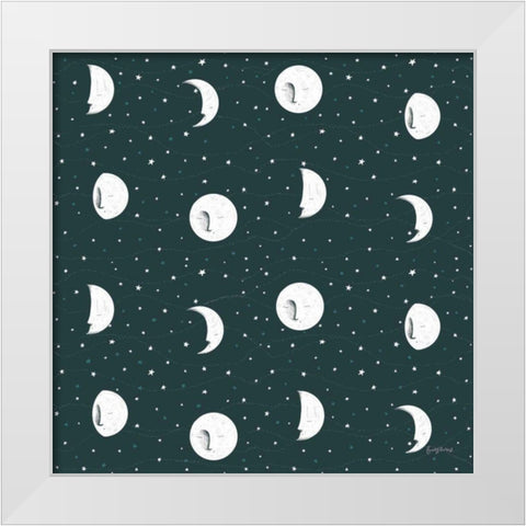 Sweet Dreams Bunny Pattern IVA White Modern Wood Framed Art Print by Thorns, Becky