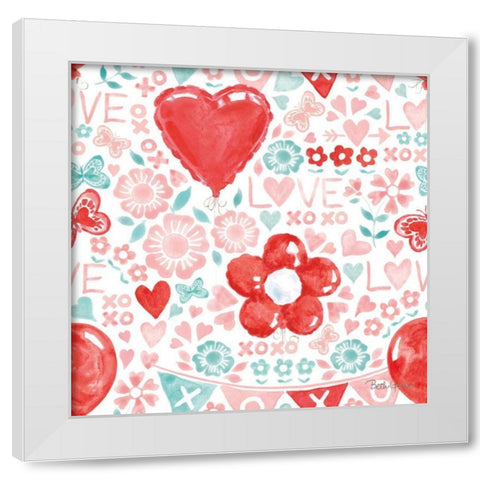 Paws of Love Pattern IVA White Modern Wood Framed Art Print by Grove, Beth