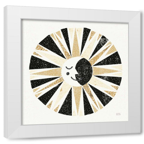 Moonshine Black Gold Sq White Modern Wood Framed Art Print by Mullan, Michael