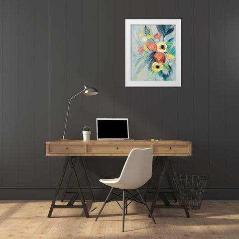 Colorful Elegant Floral II White Modern Wood Framed Art Print by Vassileva, Silvia