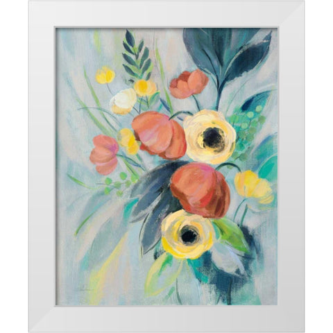 Colorful Elegant Floral II White Modern Wood Framed Art Print by Vassileva, Silvia