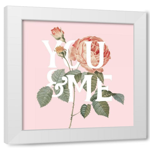 Botanical Pink Rose II You White Modern Wood Framed Art Print by Wild Apple Portfolio