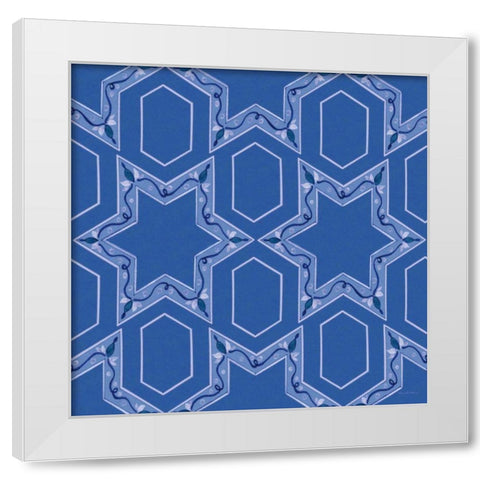 Celebrating Hanukkah Pattern VIII White Modern Wood Framed Art Print by McKenna, Kathleen Parr