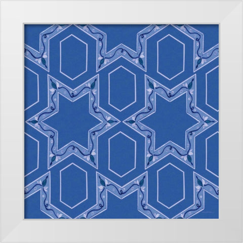 Celebrating Hanukkah Pattern VIII White Modern Wood Framed Art Print by McKenna, Kathleen Parr