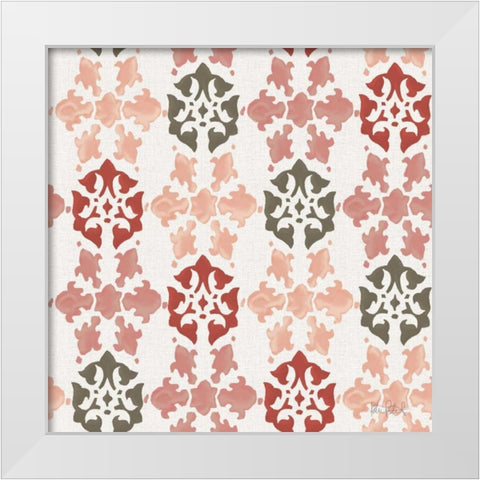 Vintage Petals Pattern VA White Modern Wood Framed Art Print by Pertiet, Katie