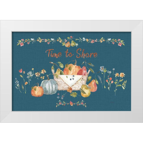 Time to Share I Blue White Modern Wood Framed Art Print by Audit, Lisa