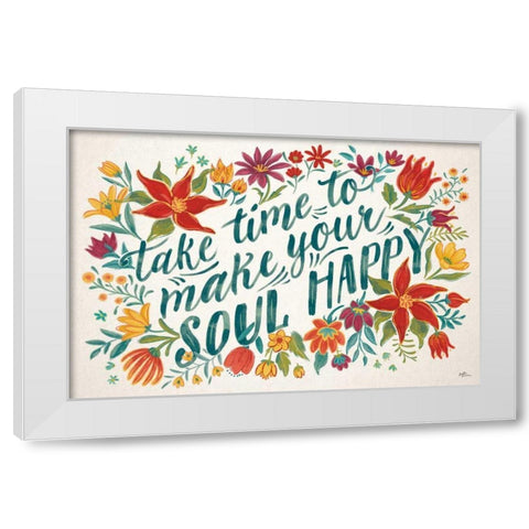 Happy Thoughts I White Modern Wood Framed Art Print by Penner, Janelle