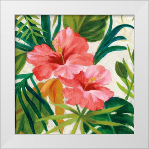 Tropical Jewels II v2 Pink Crop White Modern Wood Framed Art Print by Vassileva, Silvia
