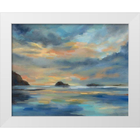 Pacific Sunset White Modern Wood Framed Art Print by Vassileva, Silvia