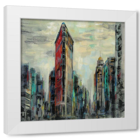 Manhattan Flatiron Building White Modern Wood Framed Art Print by Vassileva, Silvia
